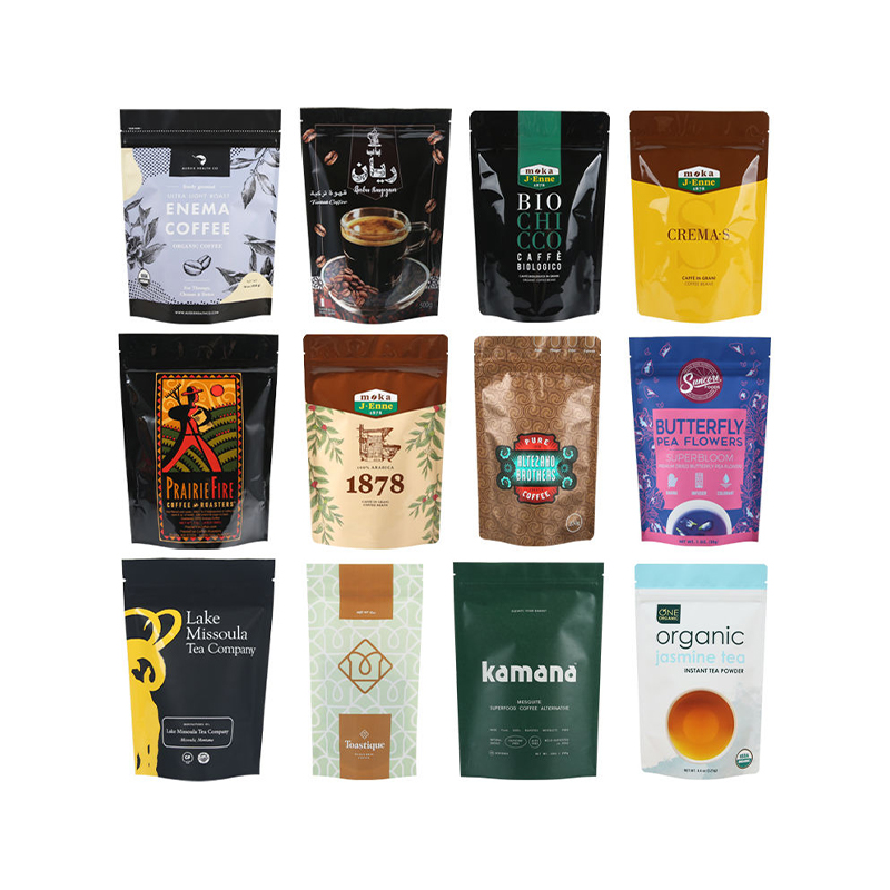 Bolsa stand-up de café de folha de alumínio premium com válvula